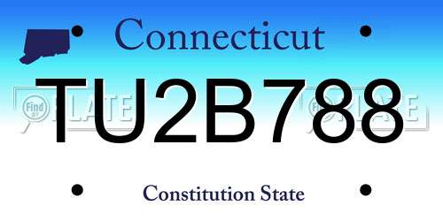 TU2B788 Connecticut License Plate