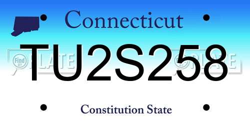 TU2S258 Connecticut License Plate