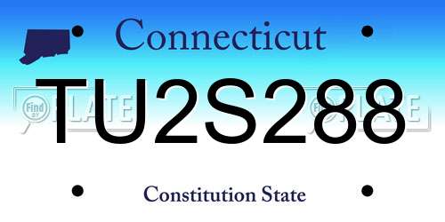 TU2S288 Connecticut License Plate
