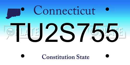 TU2S755 Connecticut License Plate
