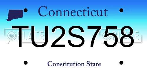 TU2S758 Connecticut License Plate