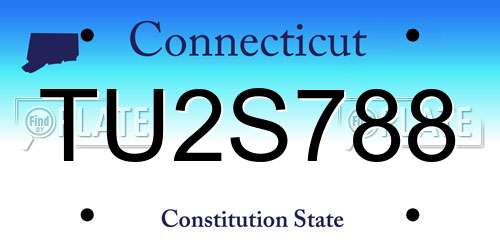 TU2S788 Connecticut License Plate