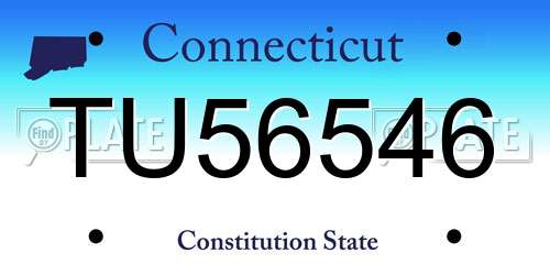 TU56546 Connecticut License Plate