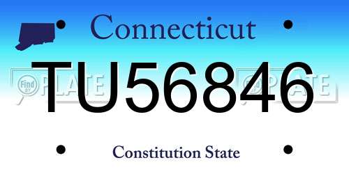 TU56846 Connecticut License Plate
