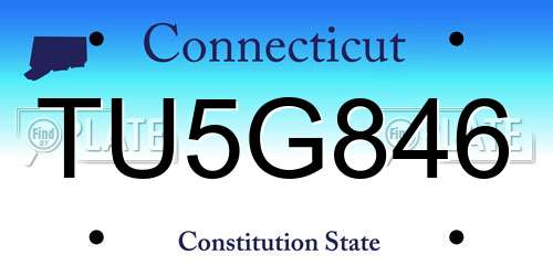 TU5G846 Connecticut License Plate