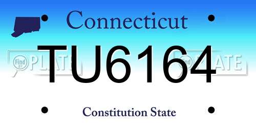 TU6164 Connecticut License Plate