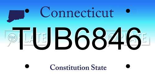 TUB6846 Connecticut License Plate