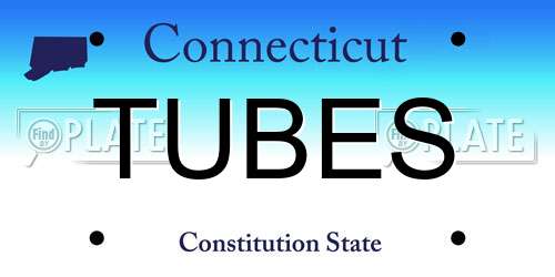 TUBES Connecticut License Plate