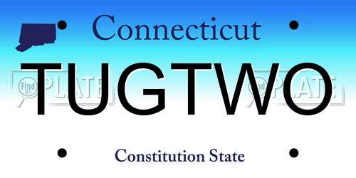 TUGTWO Connecticut License Plate