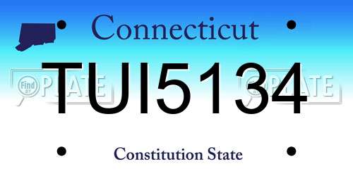 TUI5134 Connecticut License Plate