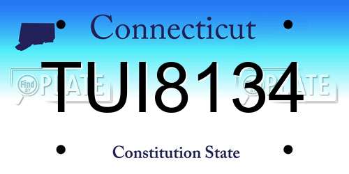 TUI8134 Connecticut License Plate