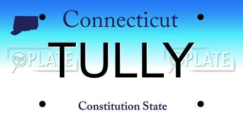 TULLY Connecticut License Plate