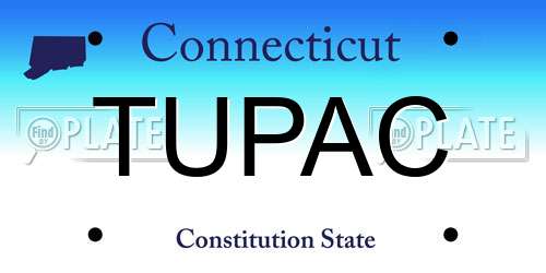 TUPAC Connecticut License Plate