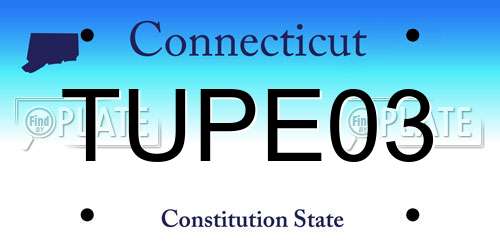 TUPE03 Connecticut License Plate