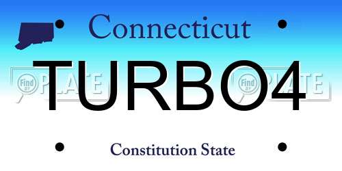 TURBO4 Connecticut License Plate