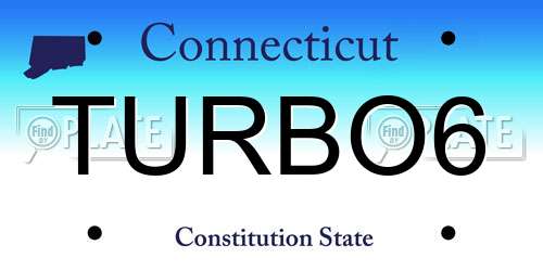 TURBO6 Connecticut License Plate