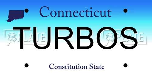 TURBOS Connecticut License Plate