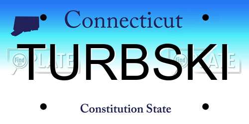 TURBSKI Connecticut License Plate