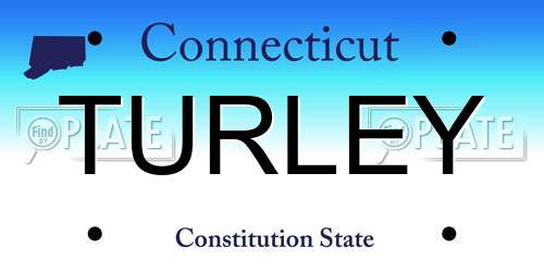 TURLEY Connecticut License Plate