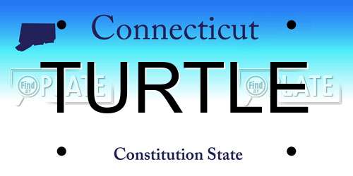 TURTLE Connecticut License Plate