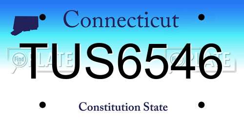 TUS6546 Connecticut License Plate