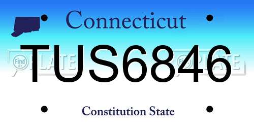 TUS6846 Connecticut License Plate