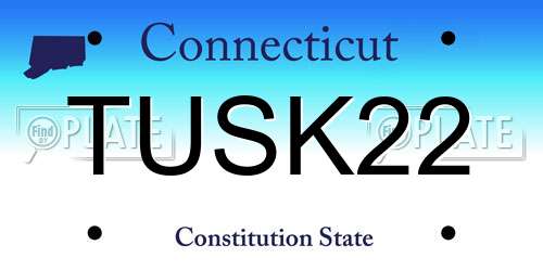 TUSK22 Connecticut License Plate
