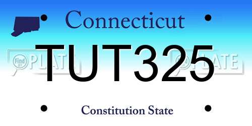 TUT325 Connecticut License Plate