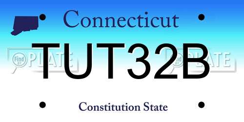 TUT32B Connecticut License Plate