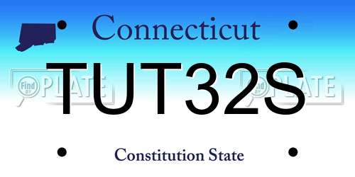 TUT32S Connecticut License Plate