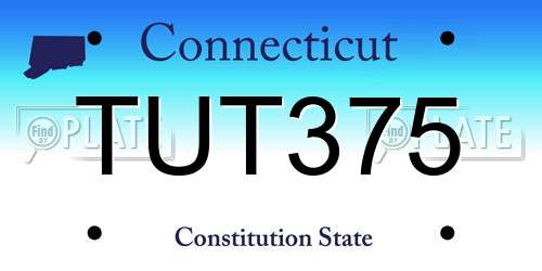 TUT375 Connecticut License Plate