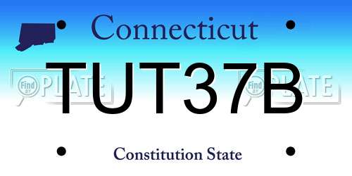 TUT37B Connecticut License Plate