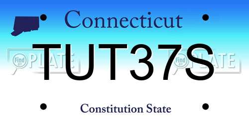 TUT37S Connecticut License Plate