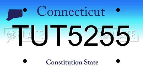 TUT5255 Connecticut License Plate