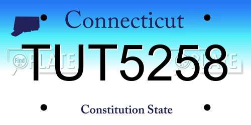 TUT5258 Connecticut License Plate