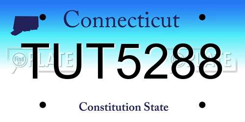 TUT5288 Connecticut License Plate