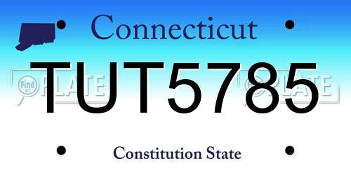 TUT5785 Connecticut License Plate