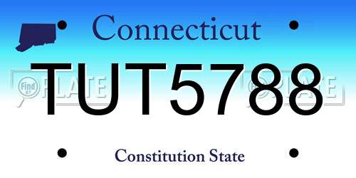 TUT5788 Connecticut License Plate