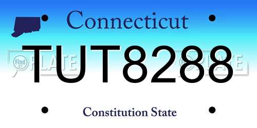 TUT8288 Connecticut License Plate