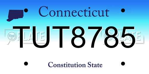 TUT8785 Connecticut License Plate
