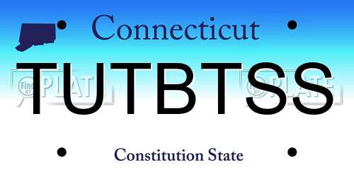 TUTBTSS Connecticut License Plate