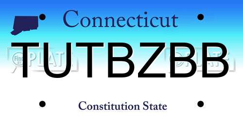 TUTBZBB Connecticut License Plate