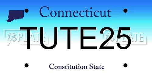 TUTE25 Connecticut License Plate