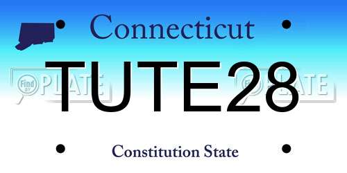 TUTE28 Connecticut License Plate