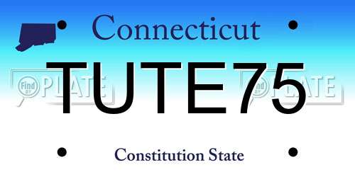 TUTE75 Connecticut License Plate