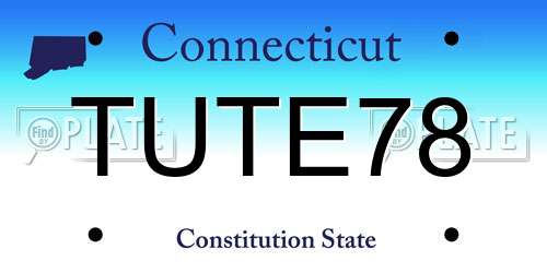 TUTE78 Connecticut License Plate