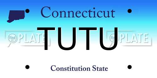 TUTU Connecticut License Plate