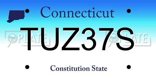 TUZ37S Connecticut License Plate