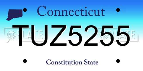 TUZ5255 Connecticut License Plate