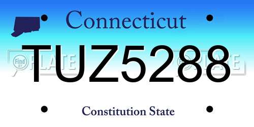 TUZ5288 Connecticut License Plate